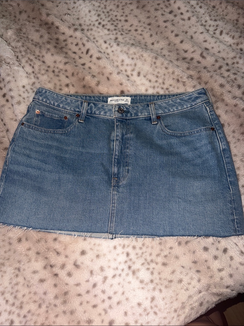 Abercrombie Denim Curve Love Mini Skirt - Blue